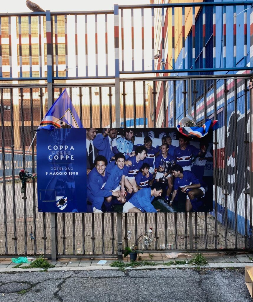 Infotafel Sampdoria internationaler Pokalsieger